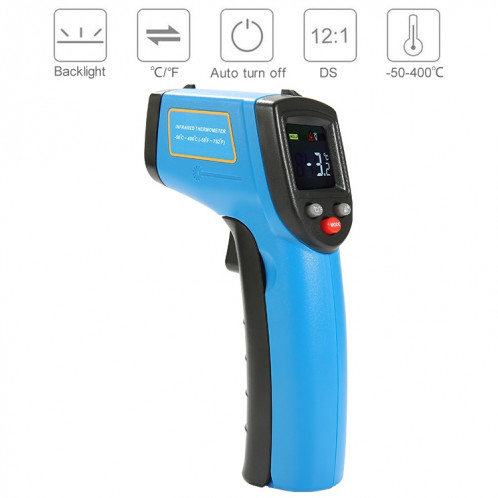 Thermomètre infrarouge à point laser numérique portable GM333A, plage de température:-50-400 degrés Celsius SH1719137-08