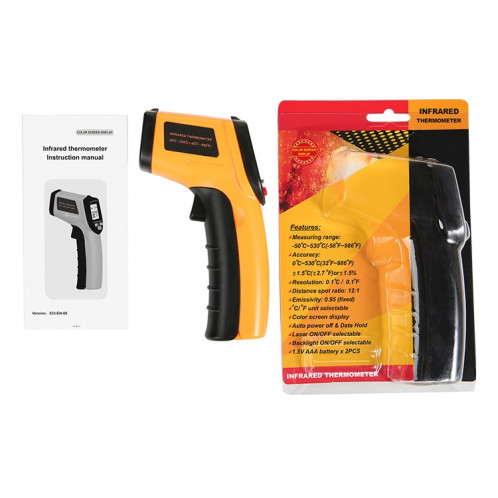 Thermomètre infrarouge à point laser numérique portable GM533, plage de température:-50-530 degrés Celsius SH1720422-08