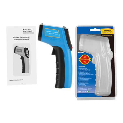 Thermomètre infrarouge à point laser numérique portable GM533A, plage de température:-50-530 degrés Celsius SH17211240-08