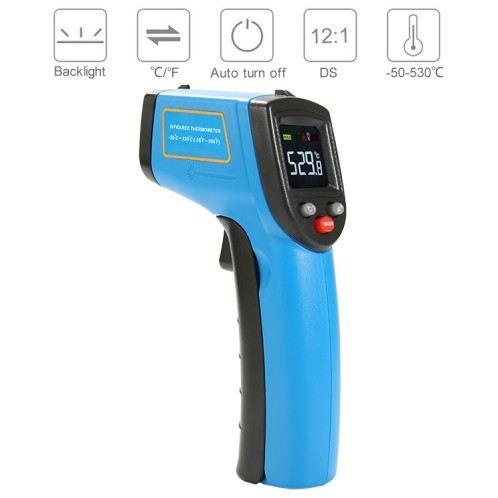 Thermomètre infrarouge à point laser numérique portable GM533A, plage de température:-50-530 degrés Celsius SH17211240-08