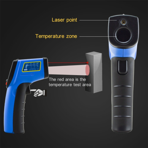 Thermomètre infrarouge à point laser numérique portable GM533A, plage de température:-50-530 degrés Celsius SH17211240-08