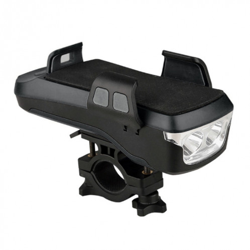 Porte-téléphone avant de vélo multifonction Bellcle Bell Bell Power Bank Accessoires 4 en 1 Lampe à cyclisme Lampe de poche (Noir) SH766B150-012