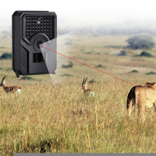 PR-200B Objectif grand angle 120 degrés IP56 étanche 12MP 1080P HD caméra de piste de chasse infrarouge, carte de soutien TF, distance PIR: 10-15m (noir) SH837B1983-011
