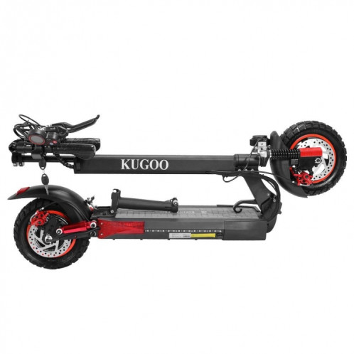  KUGOO KIRIN M4 Pro 500W Scooter électrique tout-terrain pliant réglable à trois vitesses avec pneus de 10 pouces et écran LED à vitesse maximale 45 km / h et longue portée 60 km (noir) SK5BEU106-015