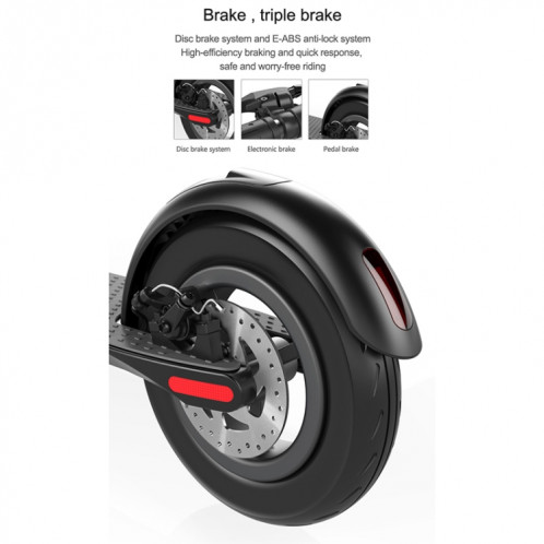  Scooter tout-terrain pliable étanche extérieur X7 avec pneus à vide de 8,5 pouces et écran LCD et lumières LED et batterie au lithium 6,4AH, charge: 20-100 kg (noir) SH8BEU1596-020