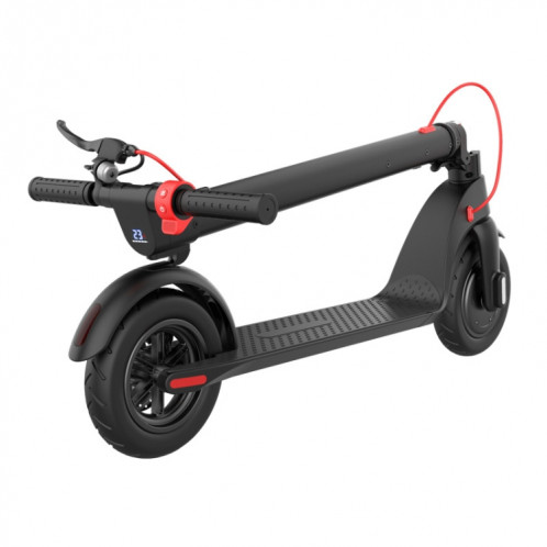  Scooter tout-terrain pliable étanche extérieur X7 avec pneus à vide de 10 pouces et écran LCD et lumières LED et batterie au lithium 6,4AH, charge: 20-100 kg (noir) SH9BEU1329-020