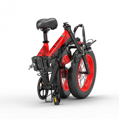  Bézior XF200 48V15AH 1000W Vélo électrique pliant avec des pneus de 20 pouces, prise EU (rouge noir) SB2REU1559-08