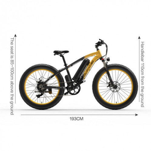  Gogouseat GF600 48V 13AH 1000W Transmission Vélo électrique avec pneus de 26 pouces, prise EU (gris noir) SG6HEU949-07