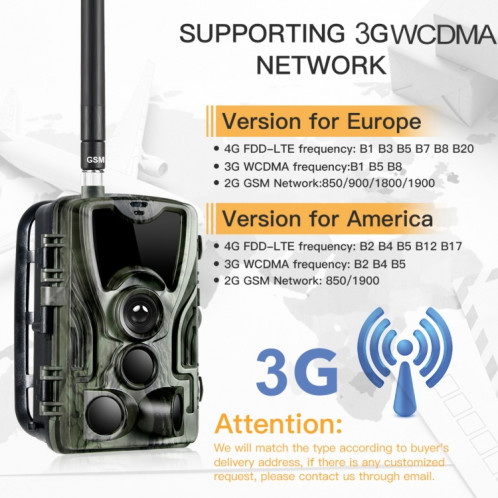 HC801G 3G WCDMA imperméable IP66 IR Vision nocturne Sécurité Caméra Trail, Angle PIR de 120 degrés SH26781994-07