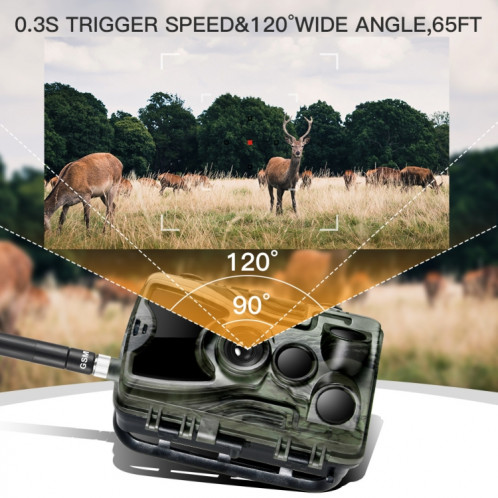 HC801G 3G WCDMA imperméable IP66 IR Vision nocturne Sécurité Caméra Trail, Angle PIR de 120 degrés SH26781994-07