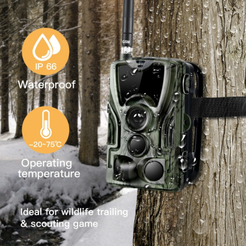 HC801G 3G WCDMA imperméable IP66 IR Vision nocturne Sécurité Caméra Trail, Angle PIR de 120 degrés SH26781994-07