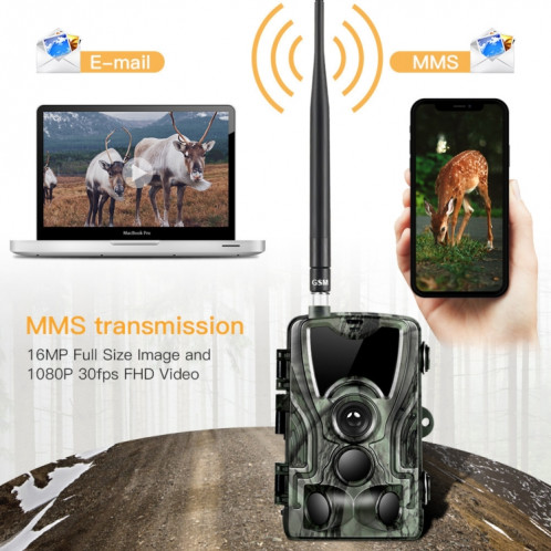 HC801LTE 4G Version UE Version imperméable IP65 IR Vision nocturne Sécurité Caméra du sentier de chasse 16MP, angle de 120 degrés SH29581864-08