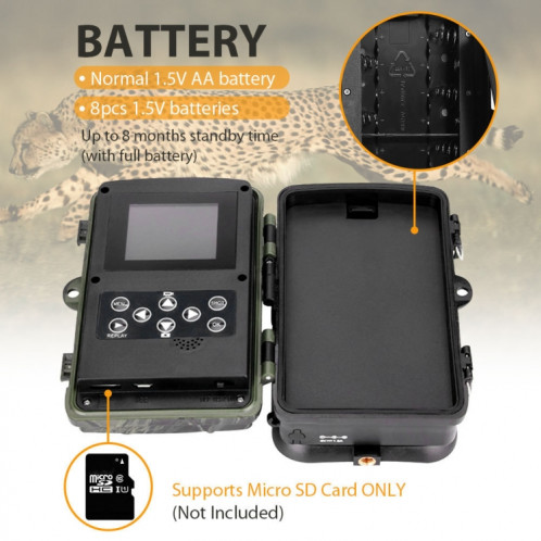 HC801LTE 4G Version américaine étanche IP65 IR Night Vision Security 16MP Hunting Trail Camera, Angle de 120 degrés SH2959862-08