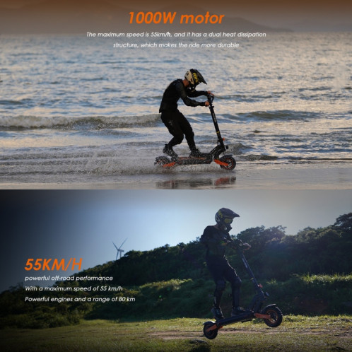 Kukirin G2 Max 1000W 48V 20AH Scooter tout-terrain électrique pliant à trois vitesses avec affichage LED SK4BEU565-08