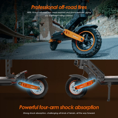  Kukirin G2 Max 1000W 48V 20AH Scooter tout-terrain électrique pliant à trois vitesses avec affichage LED SK4BEU565-08