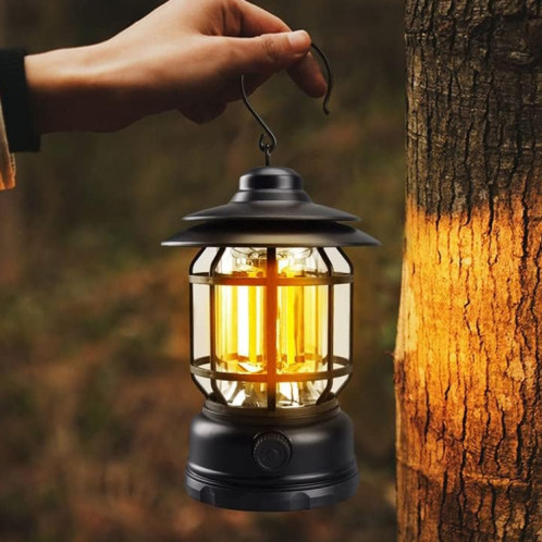 AOTU YT1030 Lampe à main d'urgence pour camping rétro extérieur (noir) SA185B1119-08