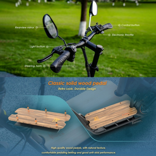  KuKirin C1 Pro 500W 48V 26Ah Scooter tout-terrain électrique avec pneus 14 pouces et siège arrière, SK7BEU1750-010