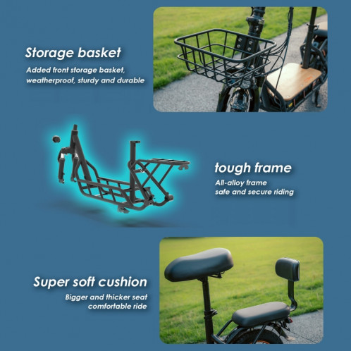  KuKirin C1 Pro 500W 48V 26Ah Scooter tout-terrain électrique avec pneus 14 pouces et siège arrière, SK7BEU1750-010