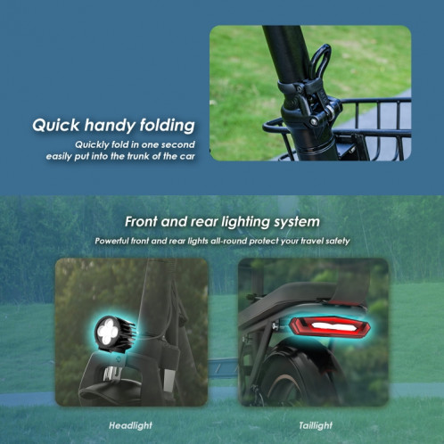  KuKirin C1 Pro 500W 48V 26Ah Scooter tout-terrain électrique avec pneus 14 pouces et siège arrière, SK7BEU1750-010