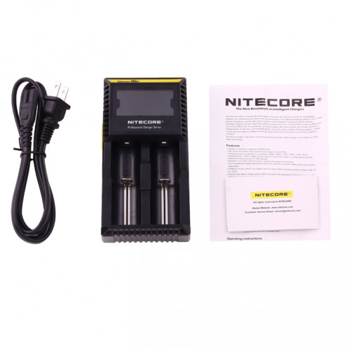 Chargeur Nitecore D2 Intelligent Digi Smart avec indicateur DEL pour piles 14500, 16340 (RCR123), 18650, 22650, 26650, Ni-MH et Ni-Cd (AA, AAA) SH40741608-08