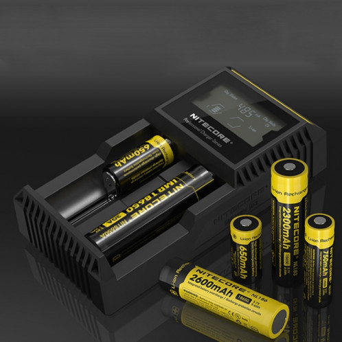 Chargeur Nitecore D2 Intelligent Digi Smart avec indicateur DEL pour piles 14500, 16340 (RCR123), 18650, 22650, 26650, Ni-MH et Ni-Cd (AA, AAA) SH40741608-08