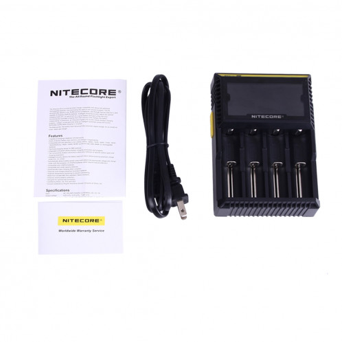 Chargeur Nitecore D4 Intelligent Digi Smart avec écran LCD pour piles 14500, 16340 (RCR123), 18650, 22650, 26650, Ni-MH et Ni-Cd (AA, AAA) SH43021382-09