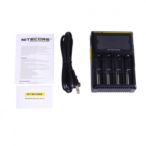 Chargeur Nitecore D4 Intelligent Digi Smart avec écran LCD pour piles 14500, 16340 (RCR123), 18650, 22650, 26650, Ni-MH et Ni-Cd (AA, AAA) SH43021382-09