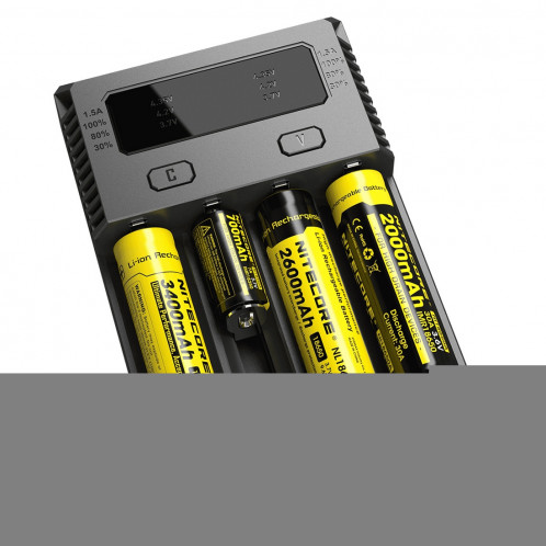 NOUVEAU Chargeur Digi Smart i4 Intelligent Nitecore avec indicateur DEL pour piles 14500, 16340 (RCR123), 18650, 22650, 26650, Ni-MH et Ni-Cd (AA, AAA) SH4303209-08