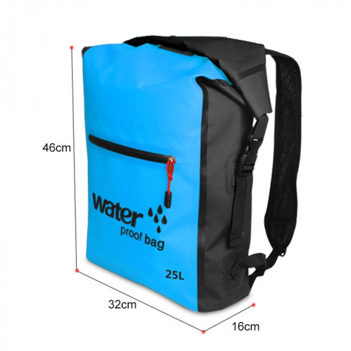 Sac à bandoulière pliant en plein air à double sac étanche en PVC, sac à dos étanche, capacité: 25L (orange) SH897E1847-09