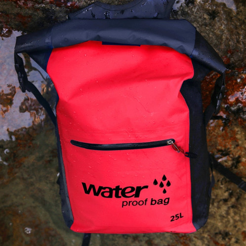 Sac à bandoulière pliant en plein air à double sac étanche en PVC, sac à dos étanche, capacité: 25L (rouge) SH897R1507-09