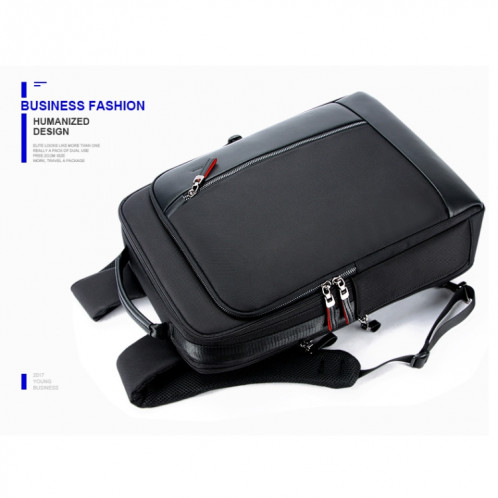 Bopai 751-006641 Sac à dos respirant pour ordinateur portable de grande capacité avec interface USB externe, taille: 30 x 15 x 44 cm (noir) SB561B934-016