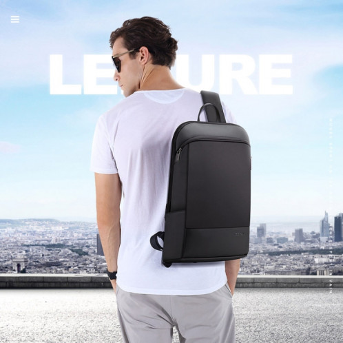 Bopai 851-023331 Sac à dos étanche ultra-mince antivol pour ordinateur portable pour 14 pouces et moins (noir) SB573B1585-016