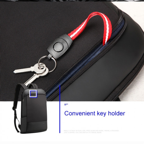 Bopai 851-023331 Sac à dos étanche ultra-mince antivol pour ordinateur portable pour 14 pouces et moins (noir) SB573B1585-016