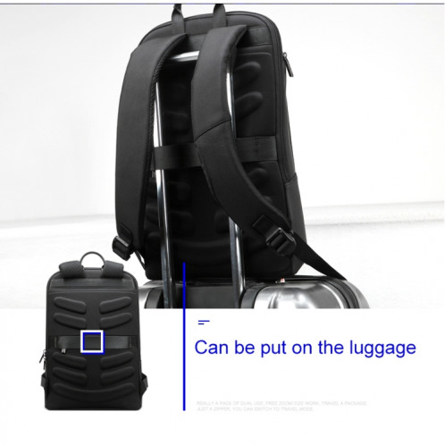 Bopai 851-023331 Sac à dos étanche ultra-mince antivol pour ordinateur portable pour 14 pouces et moins (noir) SB573B1585-016