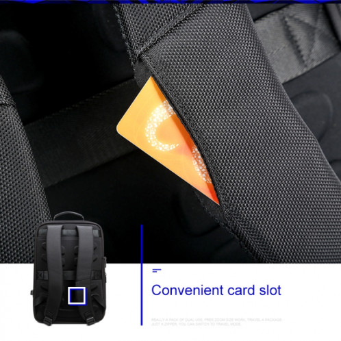 Bopai 61-07311 Sac à dos étanche antivol pour tablette pour ordinateur portable de grande capacité pour 15,6 pouces et moins, port de chargement USB externe (noir) SB574B1722-016