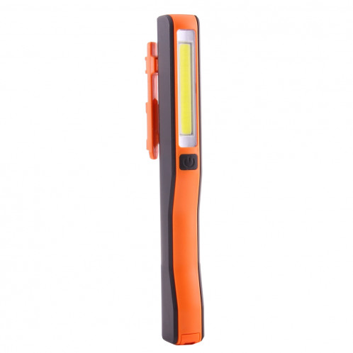 Lumière / lampe-torche de travail de forme de stylo de l'intense luminosité 100LM, lumière blanche, COB LED 2-Modes avec agrafe magnétique rotative de 90 degrés (orange) SH874E183-011