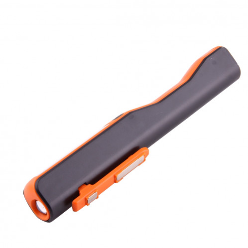 Lumière / lampe-torche de travail de forme de stylo de l'intense luminosité 100LM, lumière blanche, COB LED 2-Modes avec agrafe magnétique rotative de 90 degrés (orange) SH874E183-011