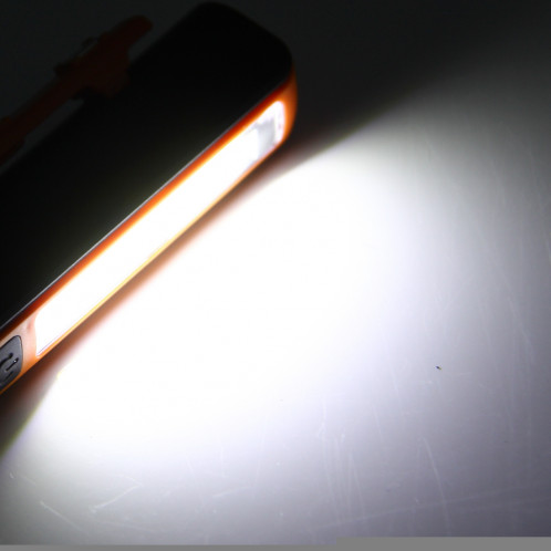 Lumière / lampe-torche de travail de forme de stylo de l'intense luminosité 100LM, lumière blanche, COB LED 2-Modes avec agrafe magnétique rotative de 90 degrés (orange) SH874E183-011