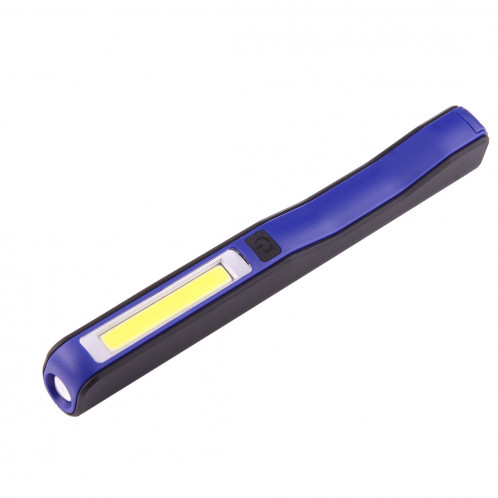 Lumière / lampe-torche de travail de forme de stylo de l'intense luminosité 100LM, lumière blanche, COB LED 2-Modes avec agrafe magnétique rotative de 90 degrés (bleu) SH874L860-011