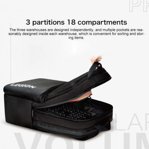 Sac à dos multifonction Lenovo LEGION P1 pour ordinateur portable 17,3 pouces / Y7000 / Y7000P / Y9000K (noir) SL515B660-09
