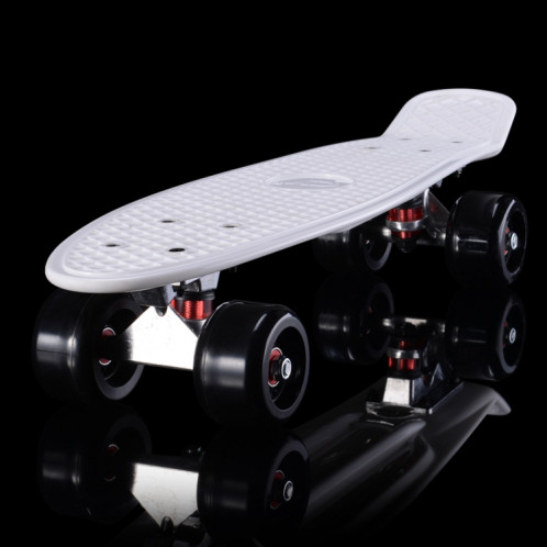 Shining Fish Plate Scooter Skateboard à quatre roues à inclinaison simple avec roue de 72 mm (noir blanc) SH46BW1647-09