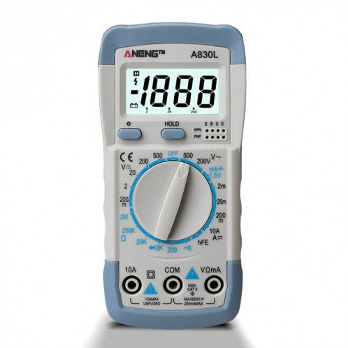 Instrument électrique domestique de multimètre de poche ANENG A830L (gris blanc) SA759B1857-08
