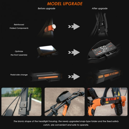  Kukirin G3 10 pouces pneus 1200W 52V 18AH scooter tout-terrain électrique pliant à trois vitesses avec affichage LED SK0BEU1329-018