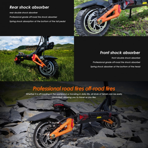  Kukirin G3 Pro Trottinette électrique tout-terrain pliable à trois vitesses avec pneus de 10 pouces 2400 W 52 V 23,4 Ah et écran LED SK1BEU322-018