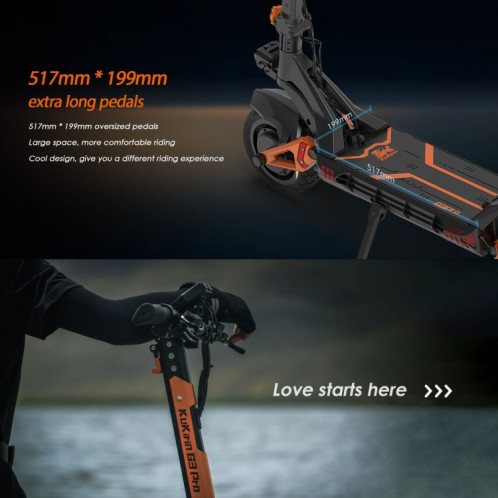  Kukirin G3 Pro Trottinette électrique tout-terrain pliable à trois vitesses avec pneus de 10 pouces 2400 W 52 V 23,4 Ah et écran LED SK1BEU322-018