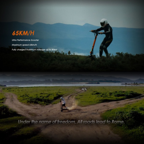  Kukirin G3 Pro Trottinette électrique tout-terrain pliable à trois vitesses avec pneus de 10 pouces 2400 W 52 V 23,4 Ah et écran LED SK1BEU322-018