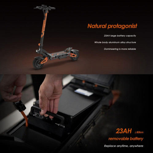 Kukirin G3 Pro Trottinette électrique tout-terrain pliable à trois vitesses avec pneus de 10 pouces 2400 W 52 V 23,4 Ah et écran LED SK1BEU322-018