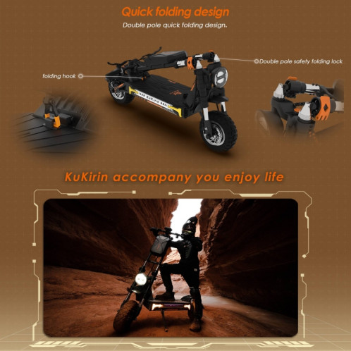 Kukirin G4 Max 12 pouces pneus 3200W 60V 35.2AH scooter tout-terrain électrique pliant à trois vitesses avec affichage LED SK1BEU1993-017