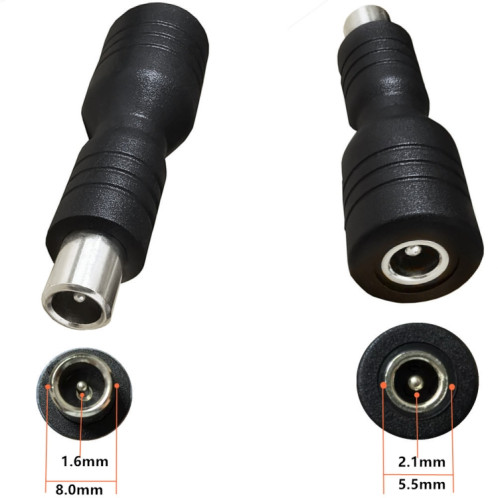 Adaptateur DC 5,5 mm x 2,1 mm femelle vers DC 8,0 mm x 1,6 mm mâle pour adaptateur d'alimentation de scooter de vélo électrique Xiaomi (noir) SH950B169-05