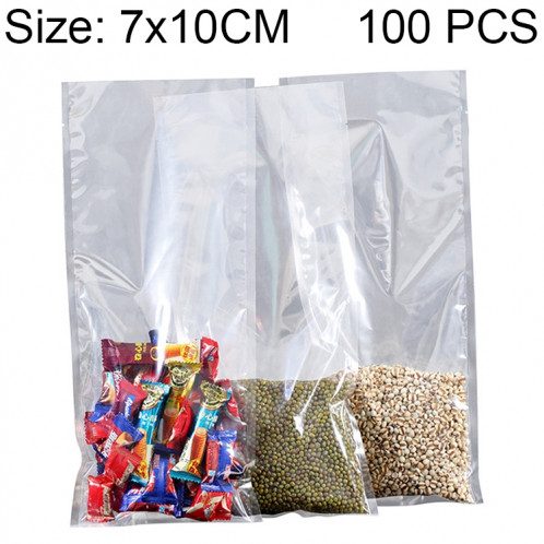 100 PCS emballage sous vide alimentaire sac en plastique transparent sac de conservation en nylon, taille: 7 cm x 10 cm SH00361291-06